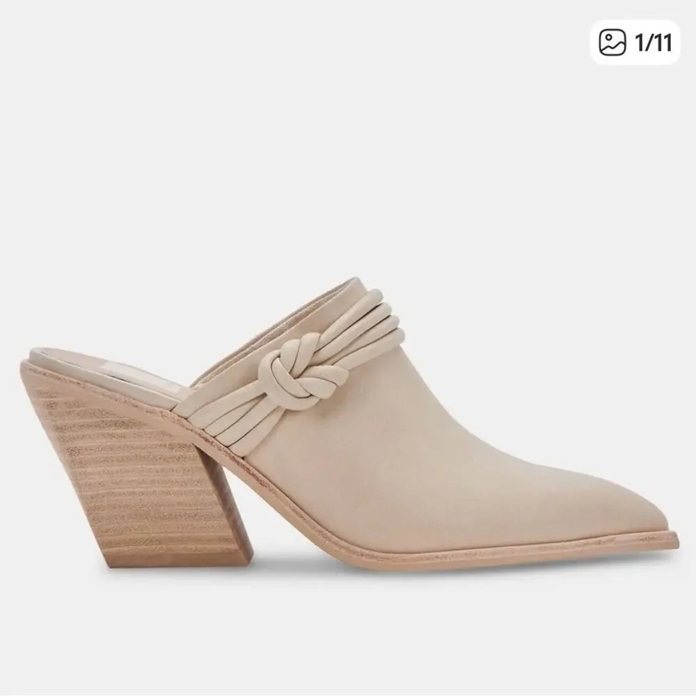 NWOT - Dolce Vita - Sita Cream Leather Mules - Picture 1 of 11